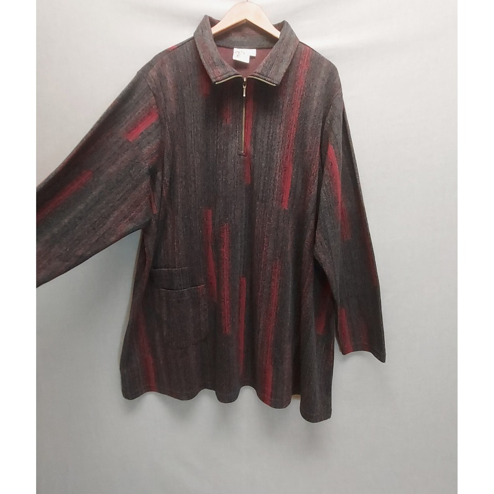 Parsley Sage Womens 3X Tunic Top Artsy Abstract Print Lagenlook Boho Pockets